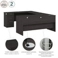 thumbnail image 2 of Bestar Ridgeley 65"W U-Shaped Computer Desk, Charcoal Maple, 2 of 6