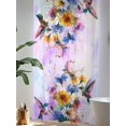 thumbnail image 4 of Sheer Curtains 96 Inches Long, Pink Purple Hummingbird Semi Sheer Curtains Light Filtering Window Treatment, Spring Oil Painting Sunflowers Privacy Voile Drapes for Living Room Bedroom 52x96 Inch, 4 of 7
