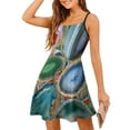 thumbnail image 1 of Robe à Motif Cristal-Multicolore Col Carré Robe d'Été Douce Femmes Élégante Robe à Imprimé Halter Géode Géode Cristal, 1 of 5
