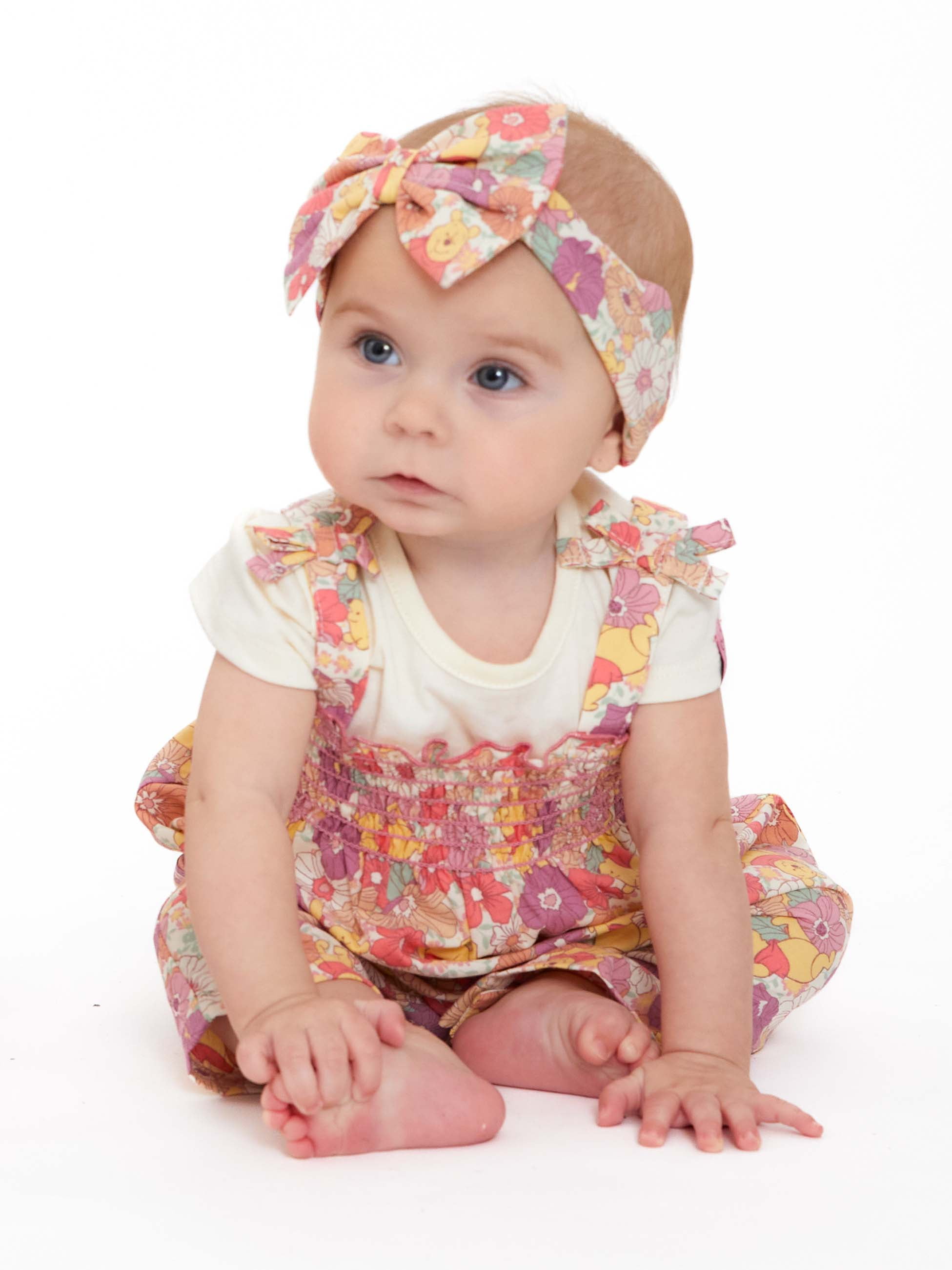Winnie The Pooh Baby Girls Romper Set, 3-Piece, Sizes 0-24 Months