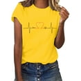thumbnail image 5 of Outfmvch t shirts for women Summer Ladies Casual And Comfortable With Short Sleeves womens tops shirts for women Yellow 3XL, 5 of 7