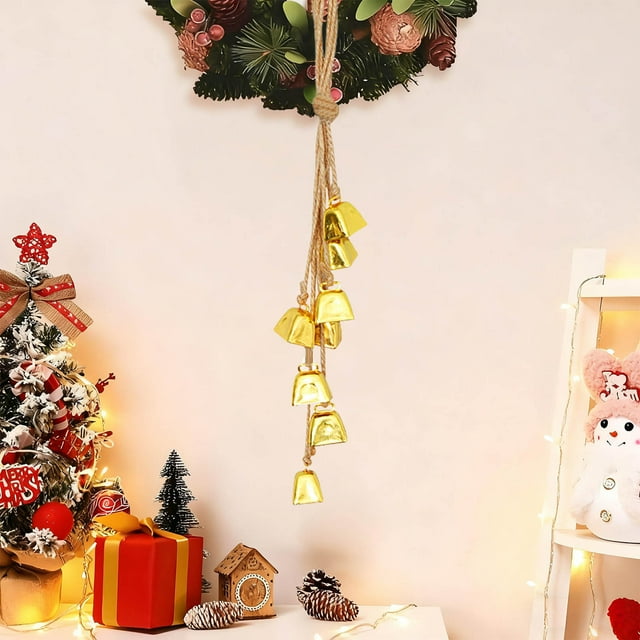 Christmas Rope Trumpet Shabby Style Metal Hanging Cow Decoration