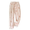 thumbnail image 2 of Vetsdori Holiday Pajamas Pants for Women Soft Pj Bottoms Sleep Pants Elastic Waist,Pockets Home Womens Lounge Pants PJS,Pink, 2 of 3