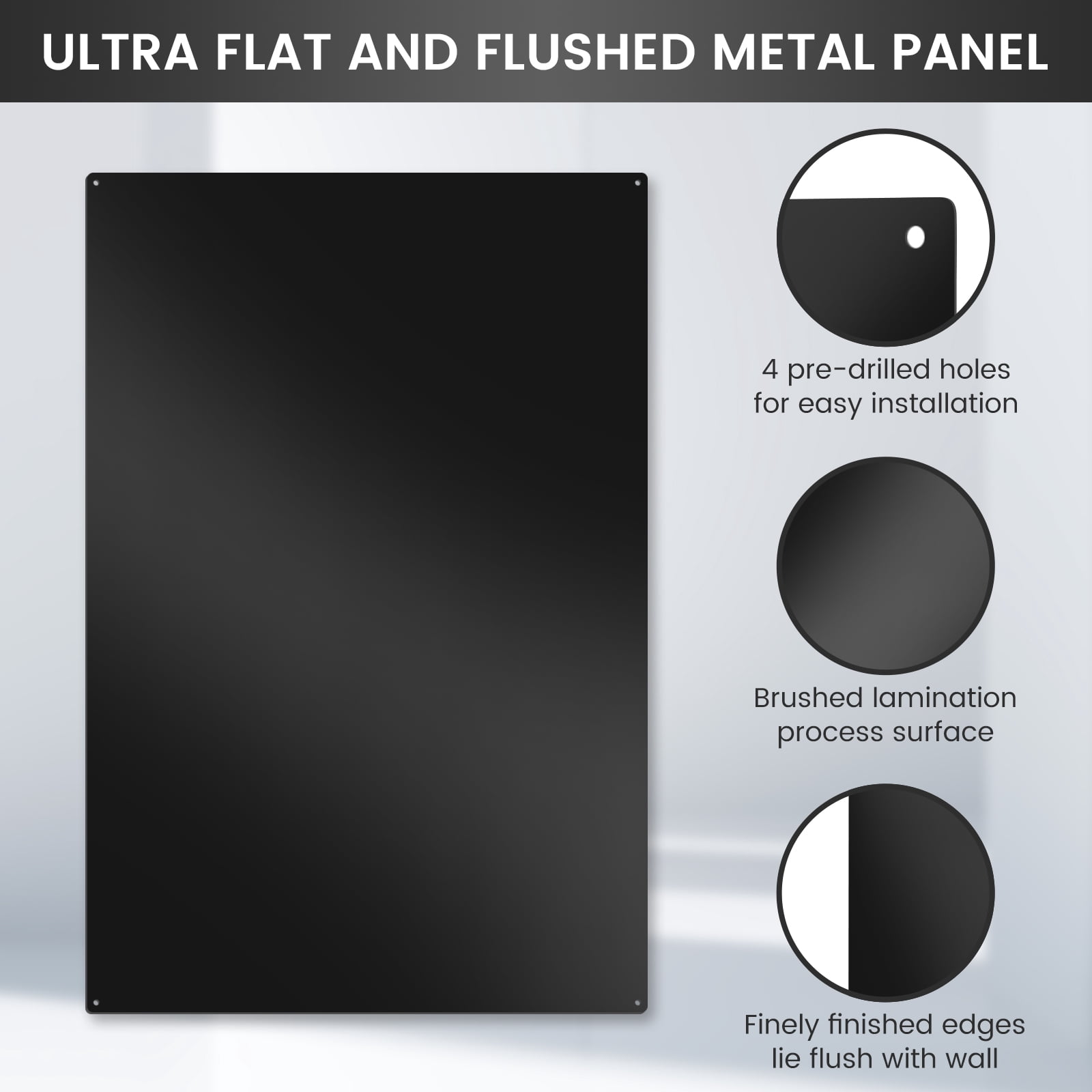 36” x 24” Stainless Steel Backsplash - Ultra Flat Metal BackSplash Panel with 4 Pre-Drilled Holes for Quick Install| Kitchen Backsplash Fits Stove Behind Kitchen Wall & Range Hoods