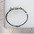 thumbnail image 4 of Faship Clear CZ Crystal Shell Pearls Floral Bangle Bracelet, 4 of 4
