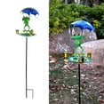 thumbnail image 2 of Bird Feeder for Outdoor Hanging, Animal And Girl And Umbrella Bird Feeder, Bird Feeders for Outdoors, Hanging Bird Feeder Set with Metal Chain Umbrella (Frog with Raindrop Pendant, Iron), 2 of 7