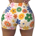 thumbnail image 2 of Fotbe Groovy Daisy Flowers Shorts Sin Costuras – Shorts Deportivos de Cintura Alta para Mujer, Elásticos para Gimnasio, Yoga, Running o Ciclismo-XX-Large, 2 of 8