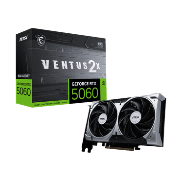 MSI GeForce RTX 5060 8G VENTUS 2X OC Graphics Card, 8GB GDDR7, DPx3, HDMIx1, DLSS 4