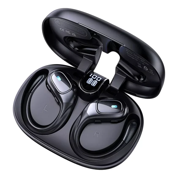Auriculares in-ear gamer inalámbricos Mankiw Manos libres X28 negro con luz LED