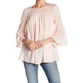 thumbnail image 1 of FRENCH CONNECTION Blouse Plissée en Chiffon à Manches Cloche Haut Évasé Capri Blush TP, 1 of 1