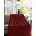 thumbnail image 4 of Flannel Fleece Throw Blanket Classic Solid Dark Red Lightweight Soft Plush Blankets,Vintage Monochrome Cozy Warm Throw Blanket for Couch Sofa Bed Car Office 40x50in, 4 of 9