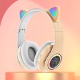 thumbnail image 4 of Bonitos auriculares para juegos con orejas de gato de baja latencia compatibles con Bluetooth para música deportiva, 4 of 5