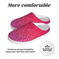 thumbnail image 6 of Xecao Light Purple Glitter Print Cotton Slippers Fuzzy Warm Cozy Slippers Non Slip House Slippers For Indoor Outdoor Cotton Slippers House Slippers-35/36, 6 of 7