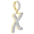 thumbnail image 2 of 10K Yellow Gold Baguette Diamond Initial X Pendant 1.50" Letter Charm 3/4 CT., 2 of 6