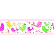 Chesapeake Partridge Pink Calico Birdies Toss Border