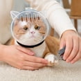 thumbnail image 5 of Cat Head Hood Breathable Protective Pet Cover for Nail Trimming Grooming Recovery, Transparent Cat Cone Collar Alternative for Wound Licking Biting Prevention, Plastic Construction, White, Size L, 5 of 7