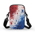 thumbnail image 2 of HELLHERO Underarm Shoulder Bag for Adults Daily Use Red and Blue Ink Pattern Design Crossbody Bag Double Zipper, 2 of 7