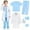 Blue, variant on Pitauce Doctor Costume for Kids, Nurse Scrub Set Doctor Coat with Accessories, Doctor Dress Up Cosplay Outfits for Boys Girls 3-12 Years