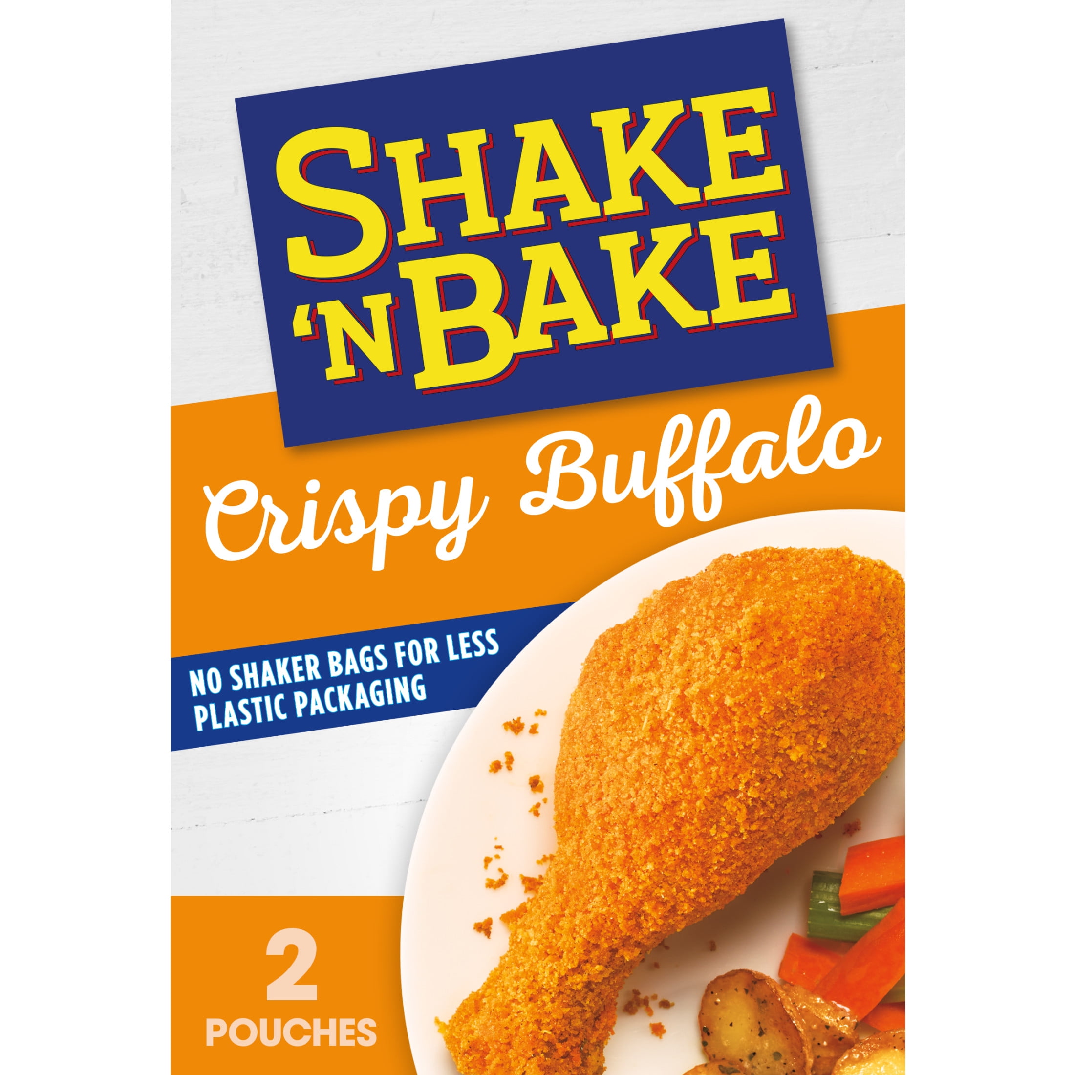 (3 pack) Shake 'N Bake Crispy Buffalo Seasoned Coating Mix, 4.75 oz Box, 2 Ct Packets, Crispy Texture