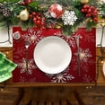 thumbnail image 4 of BKBP Napperon de Noël Napperons de Table Flocon de Neige Rouges et Blancs Napperons d'Hiver Lavables Décoration de Table de Noël d'Hiver pour Fête Intérieure Extérieure Cuisine Salle à Manger (8.27*12.6 Po), 4 of 4