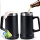 thumbnail image 1 of Tarro Cervecero de Acero Inoxidable con Mango (2 Pz de 700 ml c/u), Vasos de Acero Inoxidable con Doble Pared Térmica, Vasos Térmicos para Agua y Bebidas Hasta 4 Horas Frío y 2 Horas Caliente (Negro), 1 of 4