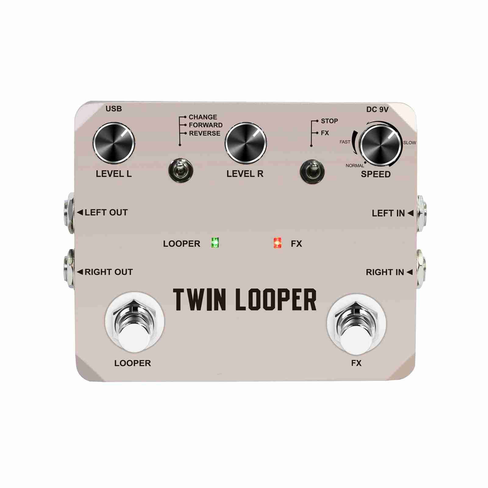 Pedal Guitar Looper Pedal With 2 Footswitch 11 Playback Types 10-Minute Recording 24-Bit Sampling Zinc Alloy Guitar Loop Station Pedal For Electric Guitar Effects