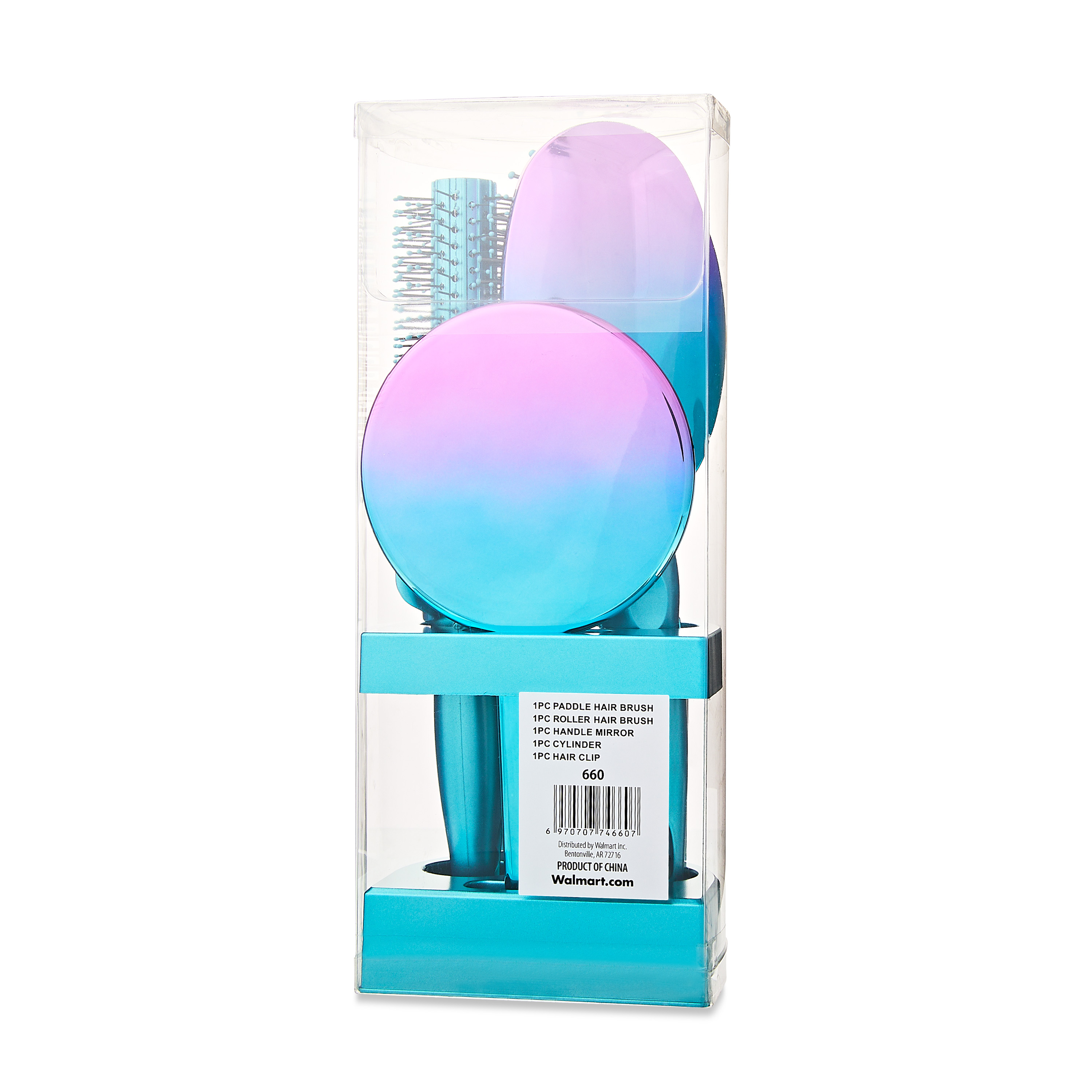 (2 pack) Blue 5-Piece Hairbrush Set