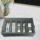 thumbnail image 5 of Caja de almacenamiento de utensilios plegable con compartimento, caja de almacenamiento de cubiertos, cofre, soporte de almacenamiento de cubiertos portátil con asa para el hogar (gris), 5 of 5