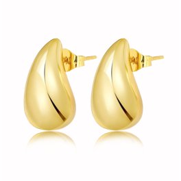Boucles D'oreilles Créoles épaisses Plaqué Or 14K - Modèle Chunky - Sans Nickel - Marque ALEXCRAFT - Neuf Avec étiquettes