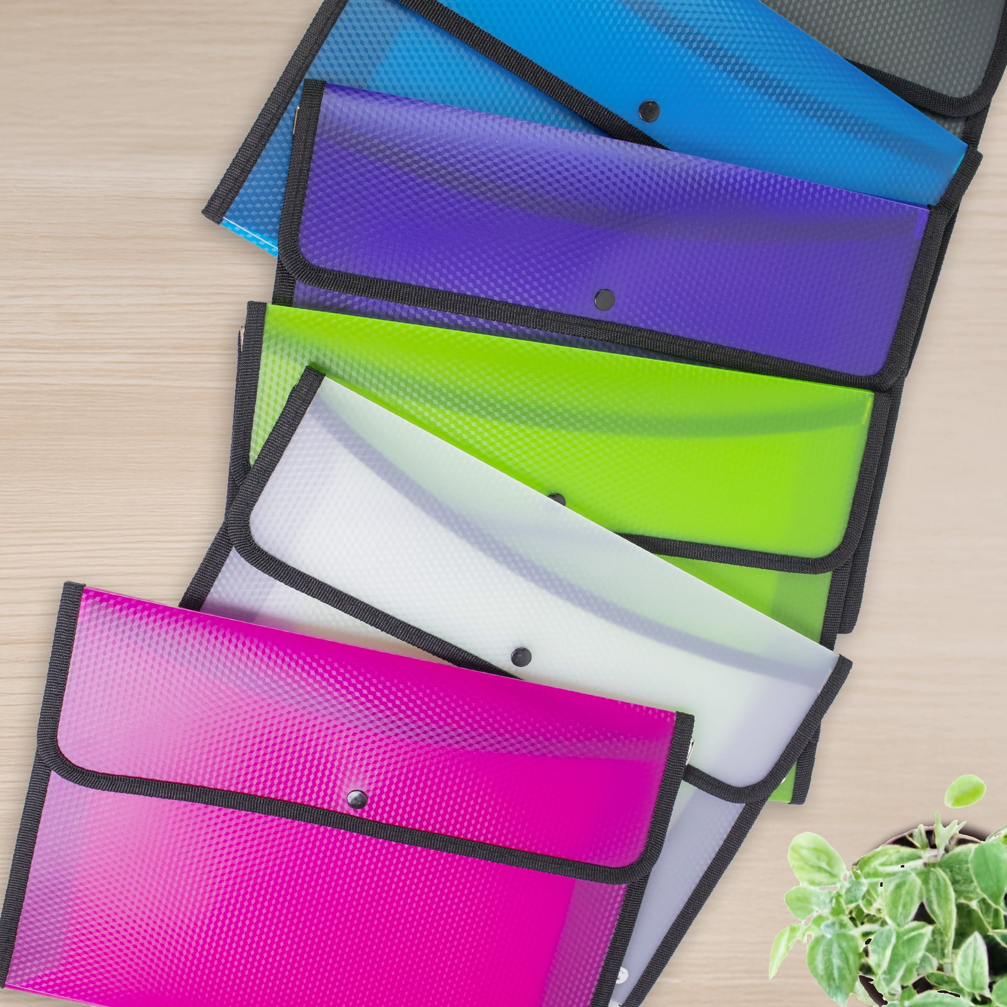 BAZIC Plastic File Folder, Letter Size Document Holder Envelopes, 24-Pack