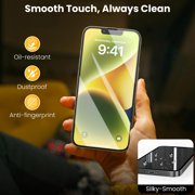 TOPVISION 3-Pack Enhanced Screen Protector for iPhone 13/14/13 Pro(6.1), 9H Hardness, Shatter Protection, HD Clear Tempered Glass, Full Coverage Easy, Case Friendly