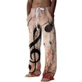 thumbnail image 1 of Pantalones de lino casuales para hombre, teñido anudado, estampado clásico, talla grande, holgados, ligeros, elásticos, con cordón, para playa, yoga 028, oro rosa 2XL 028, oro rosa 2XL Xishao ropa, 1 of 2