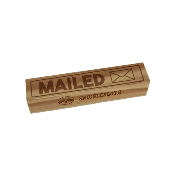 Mailed Office Filing Envelope Rectangle Rubber Stamp Stamping Scrapbooking Crafting - Small 2.50in