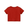 thumbnail image 5 of Inglocry Girls Crop Tops Short Sleeve T-Shirts for Girl Crew Neck Basic Tee Size 5-14 Years Basic Tees Girls Shirts Red 1-2Y, 5 of 6