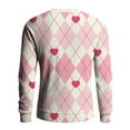 thumbnail image 5 of LWavelet Men's Argyle & Heart Sweater - Classic Texture, Ideal for Valentine's Day Gatherings & Smart Casual Style Vermilion 3XL, 5 of 6