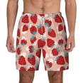 thumbnail image 3 of Uemuo Red Strawberry Pattern Mens Swim Trunks Quick Dry Board Shorts with Mesh Lining, Stretch Beach Shorts Quick Dry No-Chafing Board Shorts-XX-Large, 3 of 9