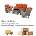 thumbnail image 2 of Ovios 5 Pieces Outdoor Patio Furniture Set High-Back Rattan Wicker Conversation Set Outdoor Sectional with Swivel Chairs & Solar Light Coffee Table,Orange Red, 2 of 11