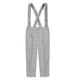 thumbnail image 2 of Overalls Suspender School Uniform Pants for Boys Dress Pants with Pockets Kids Grey Pants Back To School Straight Fit Pants Size 6-7 Years, 2 of 3