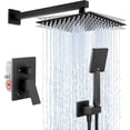 thumbnail image 1 of Shower System Black Shower Faucet Set, Matte Black Rainfall Shower Head Pressure Balancing Rain Rough-in Valve Body Trim Kit, Bathroom Shower Complete Combo Set, XB6260S10-BK, 1 of 8
