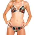 thumbnail image 2 of Thanksgiving Font Adjustable Strap Bikini Set with Detachable Sponge, Two-Pack - Ideal for All Swim Suit Scenes, 2 of 6