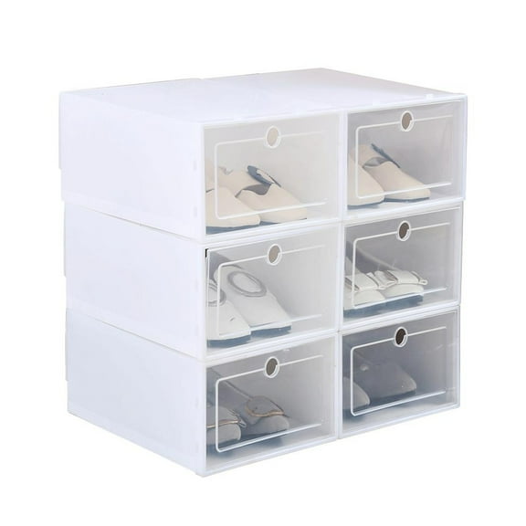 Soumake Transparent Stackable Dustproof Type Shoes Storage Container Home Decor