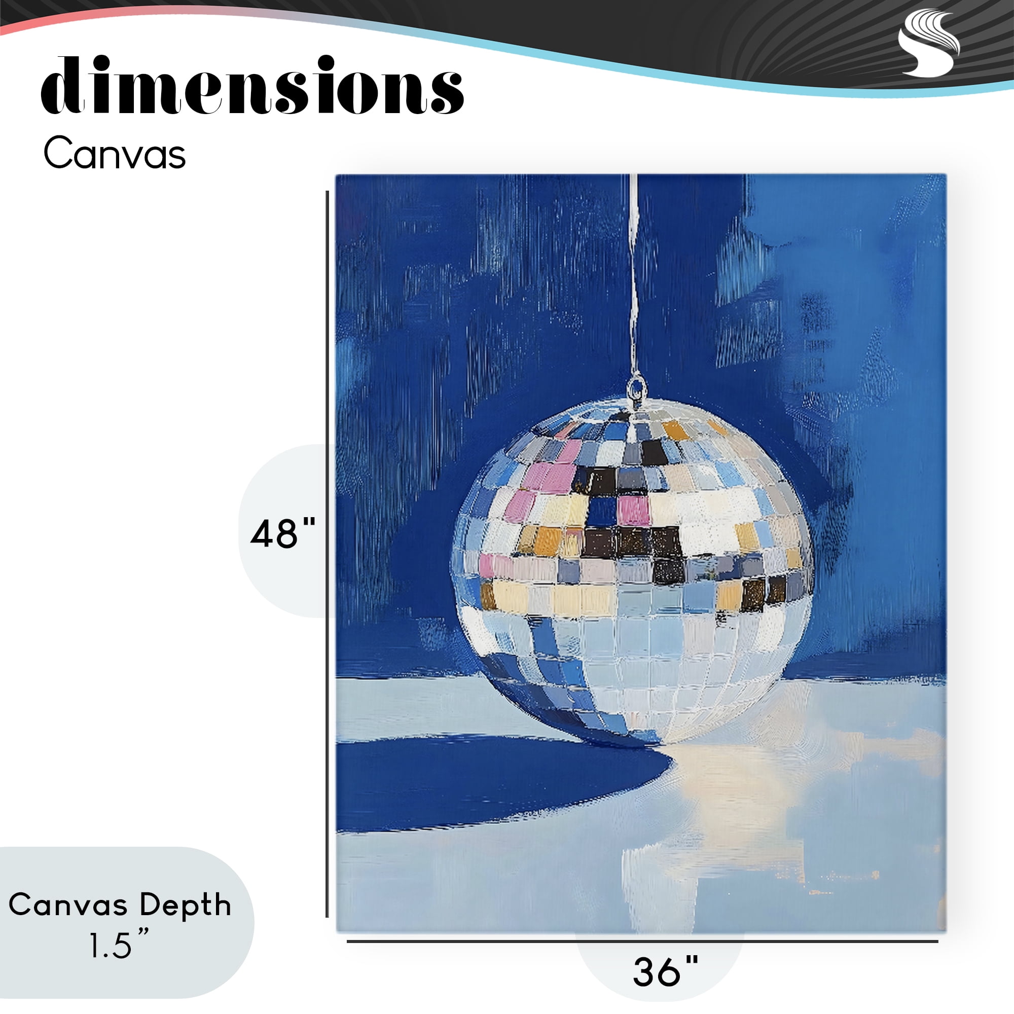 Stupell Industries Silver Dance Disco Ball Canvas Wall Art, design by The Prints Vibe