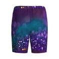 thumbnail image 5 of Naloa Purple and Green Glitter Men's Short Pajama Pants, Lounge Comfort Shorts with Elasticized Waistband and Side Pockets - 4X-Large, 5 of 9