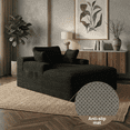 thumbnail image 2 of 47" Ultimate Cloud Sofa, Oversized Chaise Lounge Sleeper with Plush Corduroy Fabric, No Assembly Required, Cloud Couch for Living Room - Black, 2 of 7