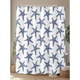 thumbnail image 4 of Navy Blue Beach Starfish Extra Long Shower Curtain Set, Waterproof Shower Curtains for Bathroom, Summer Ocean Nautical Coastal Washable Fabric Cloth Bath Curtain for Bathtub with Hooks 72x96 Inches, 4 of 6