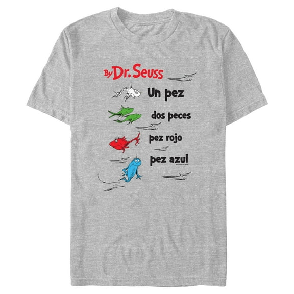 Men's Dr. Seuss One Fish Two Fish Red Fish Blue Fish Spanish  Graphic T-Shirt