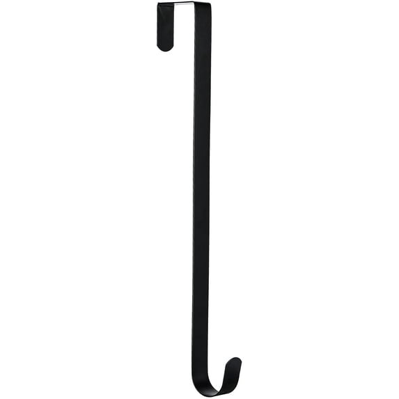 12" Black Wreath Hanger for Front Door Christmas Decoration Metal Over The Door Hook