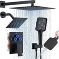 thumbnail image 2 of Shower Faucet Set  Ceiling Mount Rainfall Shower System with Rain Shower Head and Multi-function Handheld Head Push Button Diverter Shower Faucet Trim Kit Matte ), 2 of 6