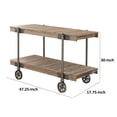 thumbnail image 5 of Benjara Loak 47 Inch Sofa Table, Plank Design, 1 Shelf, Wheels, Brown, Black, 5 of 5