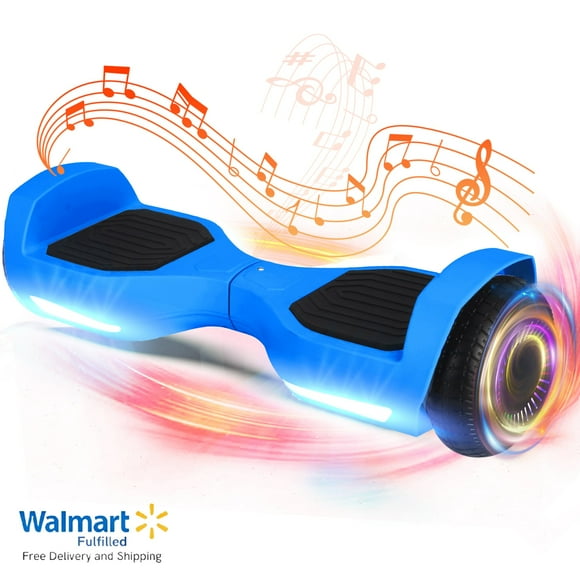 BIIST Ultra Classic Blue 6.5" Inch Hoverboard, Hover board for all with Shining Wheels and LED Head lights, UL2272 Certified with Speaker and self balancing feature, Max range up to 6-8 kms